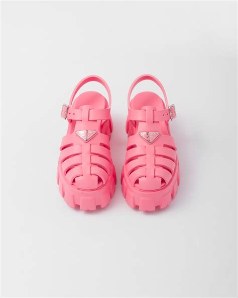 prada foam rubber sandals pink|Prada platform sandals.